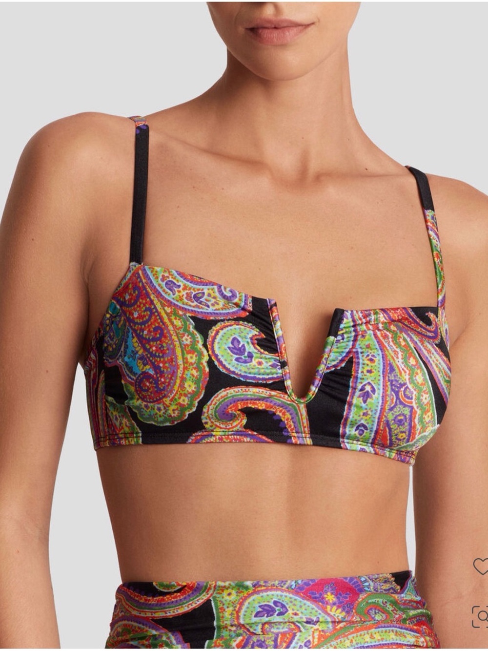 NWT Lauren Ralph Lauren Paisley U-Wire Bikini Top Multi Size 6 $90
